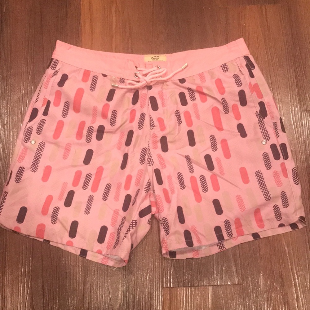 Mr Swim Trunks Board Shorts‎ Pink Retro EUC Size 32